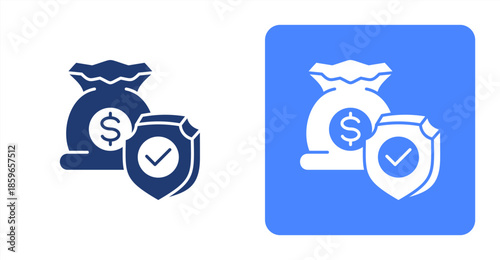 Security Glyph  Two-tone color and contrasting background icon illustration
