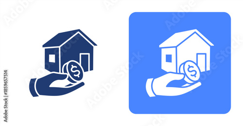 Assets Glyph  Two-tone color and contrasting background icon illustration