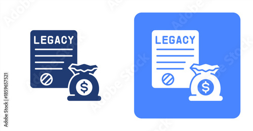 Legacy Glyph  Two-tone color and contrasting background icon illustration