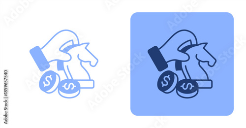 Strategy Mixed  Two-tone color and contrasting background icon illustration