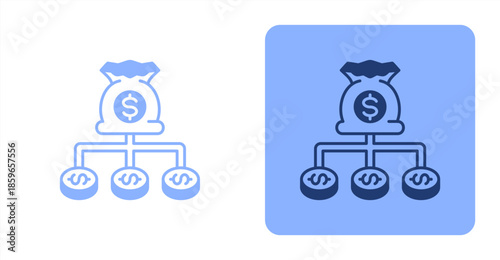 Diversify Mixed  Two-tone color and contrasting background icon illustration