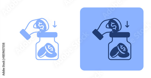 Savings Mixed  Two-tone color and contrasting background icon illustration