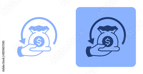 Roi Mixed  Two-tone color and contrasting background icon illustration