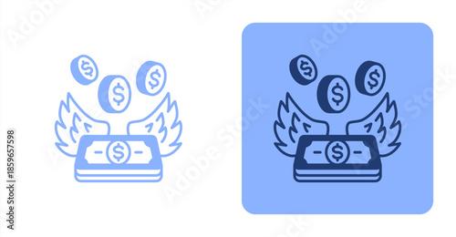 Financial Freedom Mixed  Two-tone color and contrasting background icon illustration