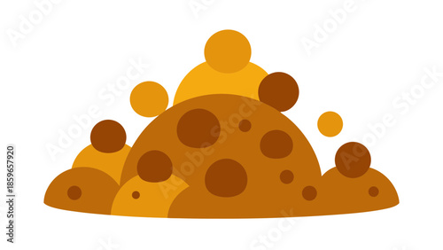a cluster of small round hillocks of different siz for web and graphic design