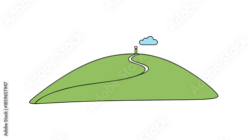 a hill with a single winding path leading up the c for web and graphic design