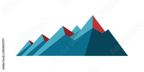 a jagged ridge of hills with simplified geometric for web and graphic design