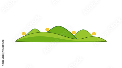 flat scenic hills illustration abstract shapes w for web and graphic design
