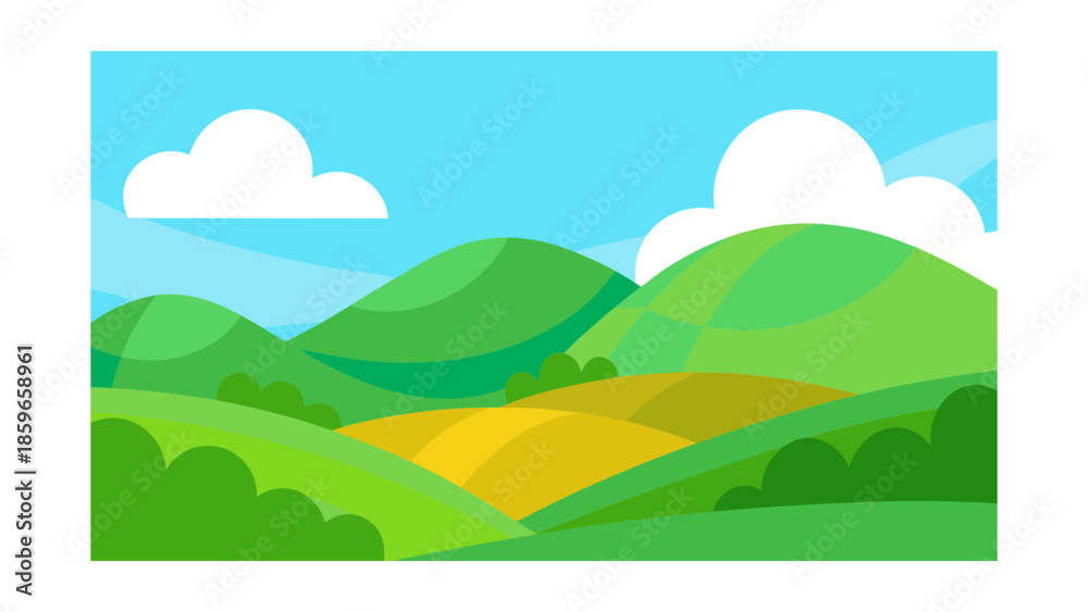 Fototapeta premium hills with a blueprint style white outlines on g for web and graphic design