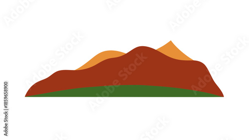 hills featuring a slight overhang or cliff like for web and graphic design