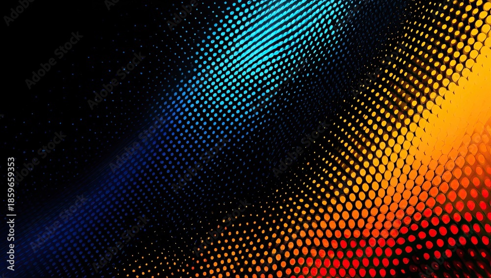 Fototapeta premium Abstract composition of color gradients formed by a pattern of small, interconnected dots