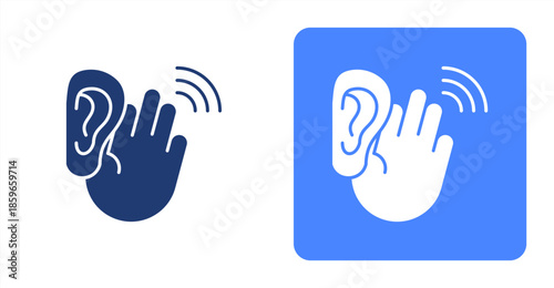 Hearing GlyphTwo-tone color and contrasting background icon illustration