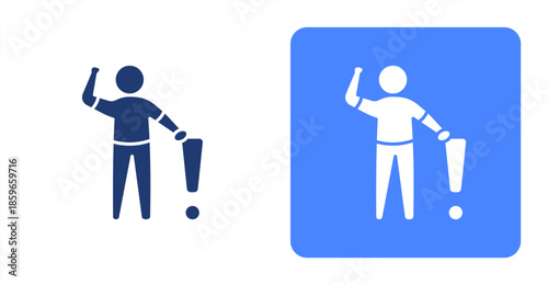 Attention GlyphTwo-tone color and contrasting background icon illustration