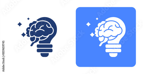 Creativity GlyphTwo-tone color and contrasting background icon illustration