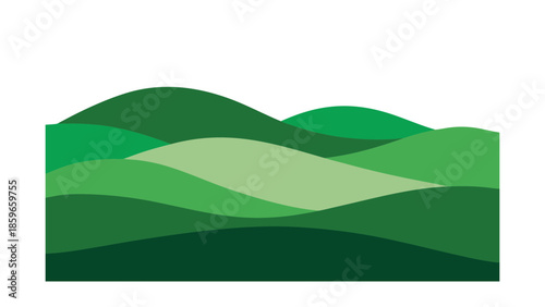 hills with a subtle gradient from light green to d for web and graphic design