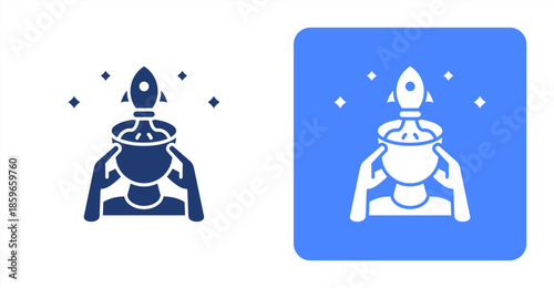 Imagination GlyphTwo-tone color and contrasting background icon illustration