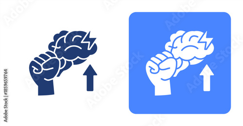 Brainstorming GlyphTwo-tone color and contrasting background icon illustration
