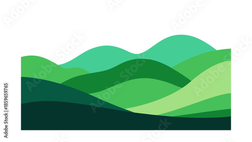 hills with a subtle gradient from light green to d for web and graphic design