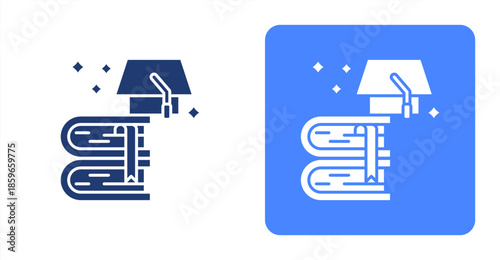 Education GlyphTwo-tone color and contrasting background icon illustration