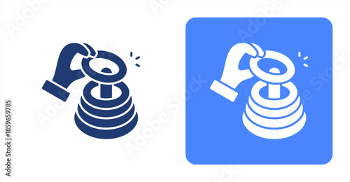 Abilities GlyphTwo-tone color and contrasting background icon illustration