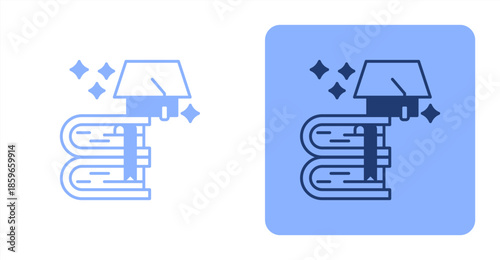Education MixedTwo-tone color and contrasting background icon illustration
