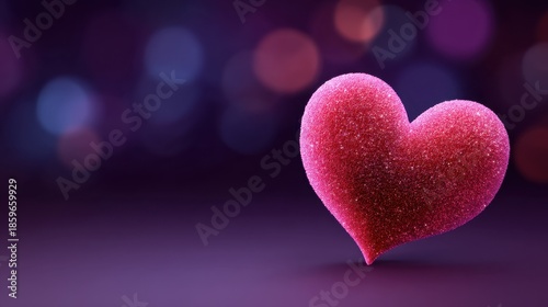 Sparkling Pink Heart Shape on a Soft Gradient Background with Bokeh Effects Creating a Romantic and Whimsical Atmosphere for Love Celebrations