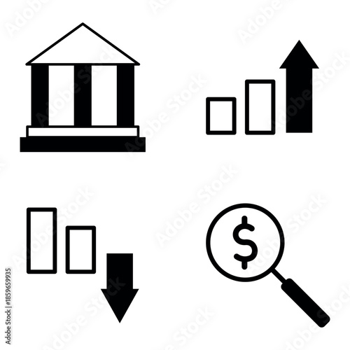 Business and Finance Icon Set Vector Design Glyph Template