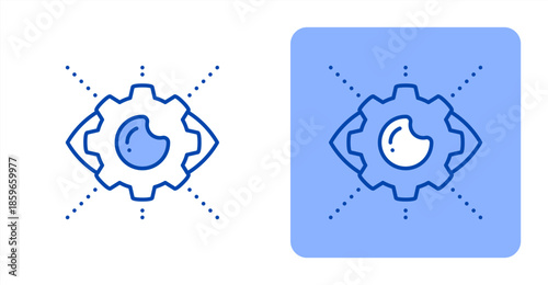 Perception Line ColorTwo-tone color and contrasting background icon illustration