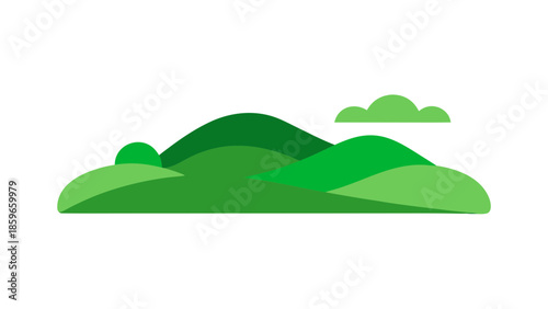 minimal green hills illustration flat vector styl for web and graphic design