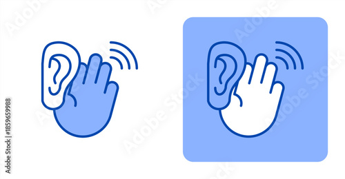 Hearing Line ColorTwo-tone color and contrasting background icon illustration