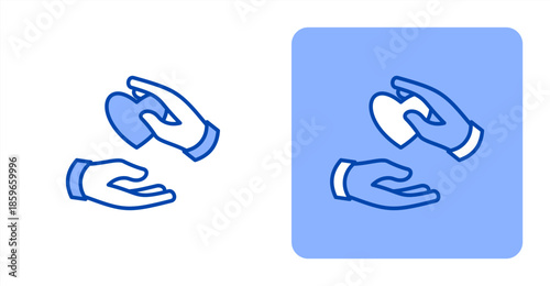 Interaction Line ColorTwo-tone color and contrasting background icon illustration