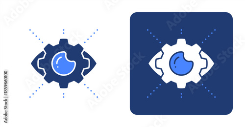 Perception Glyph ColorTwo-tone color and contrasting background icon illustration