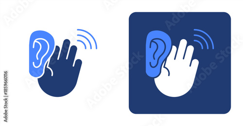 Hearing Glyph ColorTwo-tone color and contrasting background icon illustration