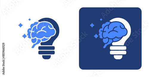 Creativity Glyph ColorTwo-tone color and contrasting background icon illustration