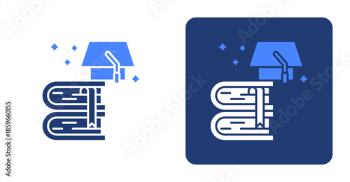 Education Glyph ColorTwo-tone color and contrasting background icon illustration