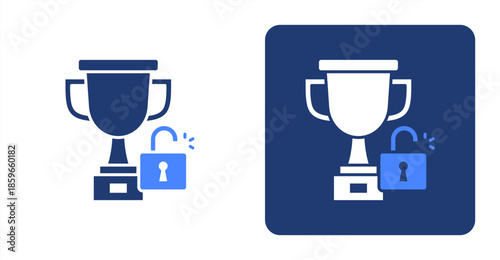-Achievement Glyph ColorTwo-tone color and contrasting background icon illustration