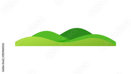 nature background layered green hills flat design for web and graphic design