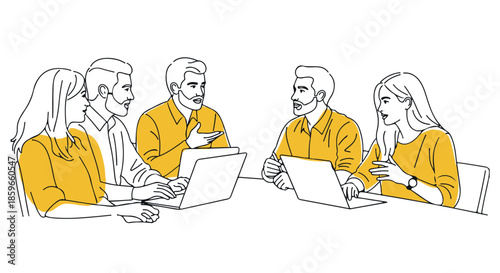 Young adults working on laptops in collaborative office setting with bright lighting and minimalist background japanese style coming of age day concept