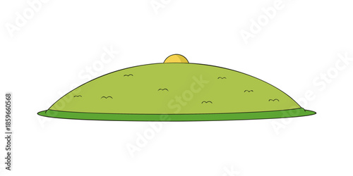rounded hilltop with flat top section for web and graphic design