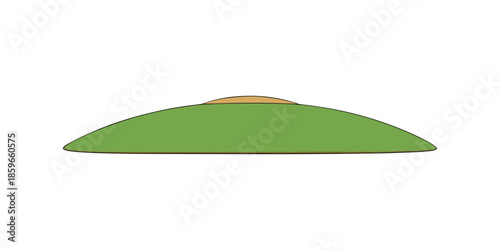 rounded hilltop with flat top section for web and graphic design