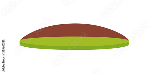 rounded hilltop with flat top section for web and graphic design