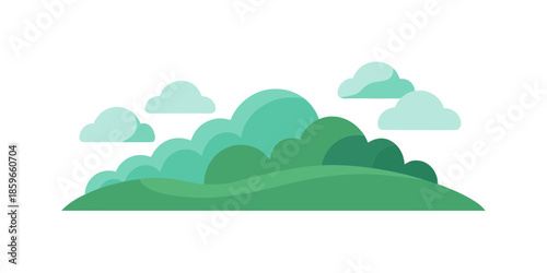 soft bubbly green hills cloud like shapes for web and graphic design
