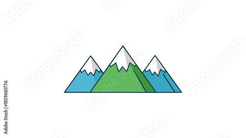 three point hill range tallest center peak for web and graphic design
