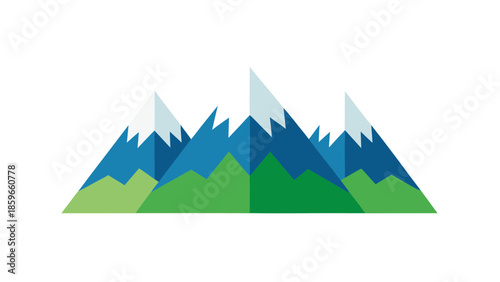 three point hill range tallest center peak for web and graphic design