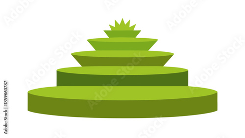 three tiered grassy plateaus landscape for web and graphic design