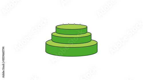 three tiered grassy plateaus landscape for web and graphic design