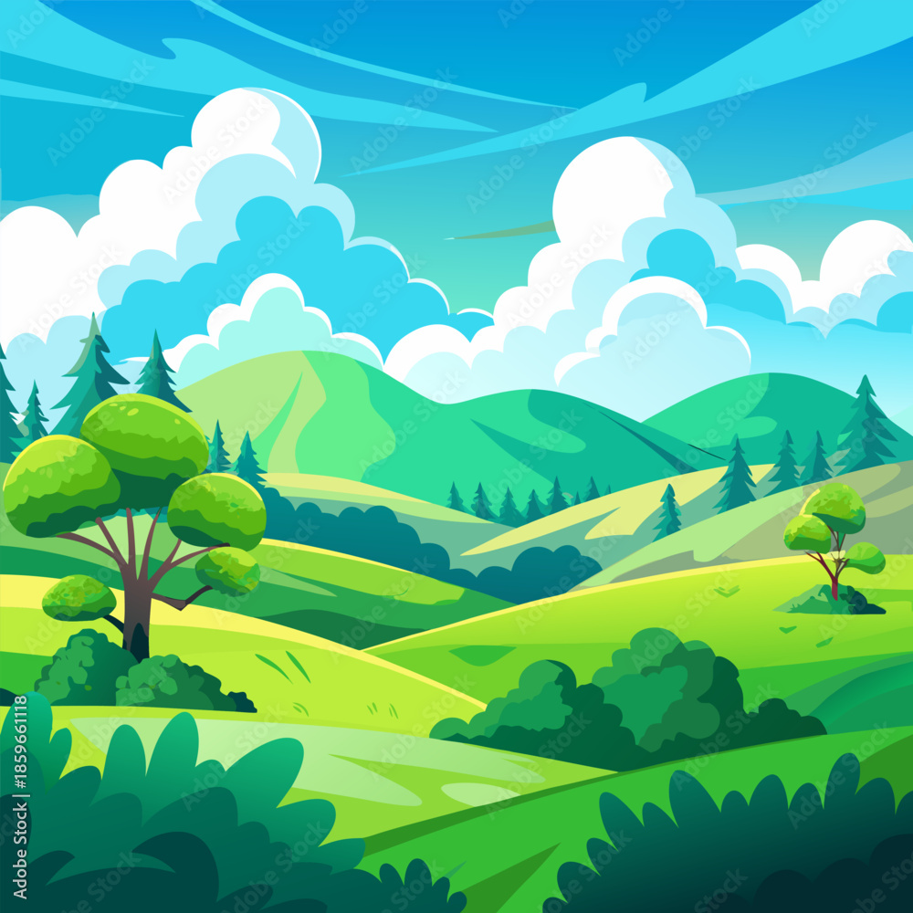 Obraz premium landscape with mountains and blue sky