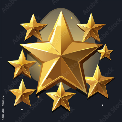 gold star on black background