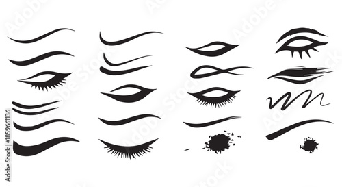 Eyelash and eye makeup brushes on Transparent Background japanese style coming of age day concept