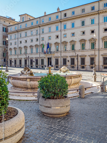 A detail view of Palazzo Chigi the seat of the Italian Government since 1961